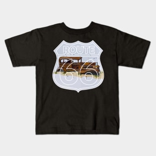 1932 Car along Route 66 in the Petrfied Woods National Park- WelshDesigns Kids T-Shirt